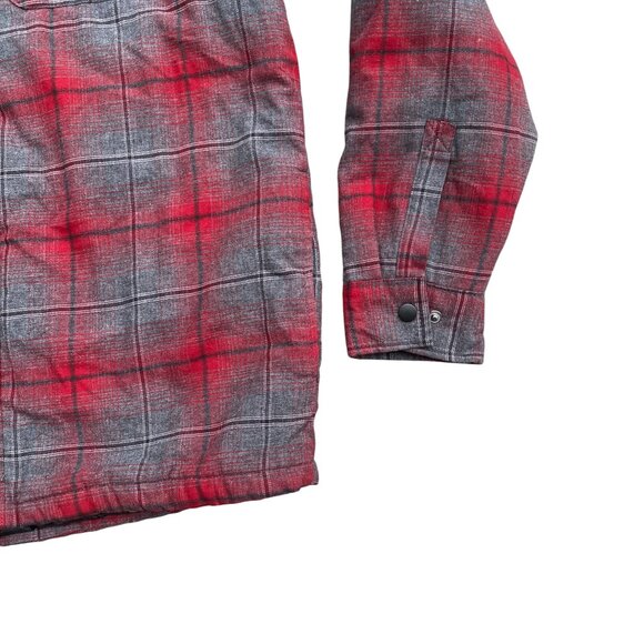 Rugged Elements Insulated Plaid Flannel Shirt Jacket Sz L Utility Heavyweight - Picture 3 of 13